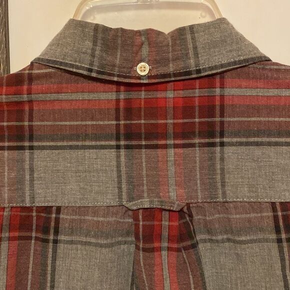 Prince and Fox Red and Grey Plaid Button Down Shirt Medium - Picture 6 of 6